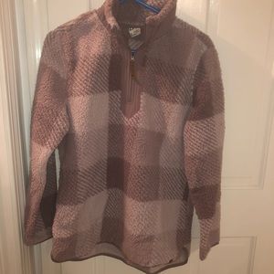 Fuzzy purple quarter zip